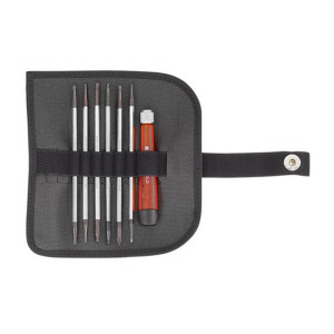 Case with changeable tools. Clutch and telescopic handle