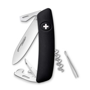 Swiza pocket knife black Blister 11 functions Including corkscrew