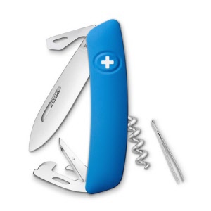 Swiza pocket knife blue blister 11 functions Includes corkscrew